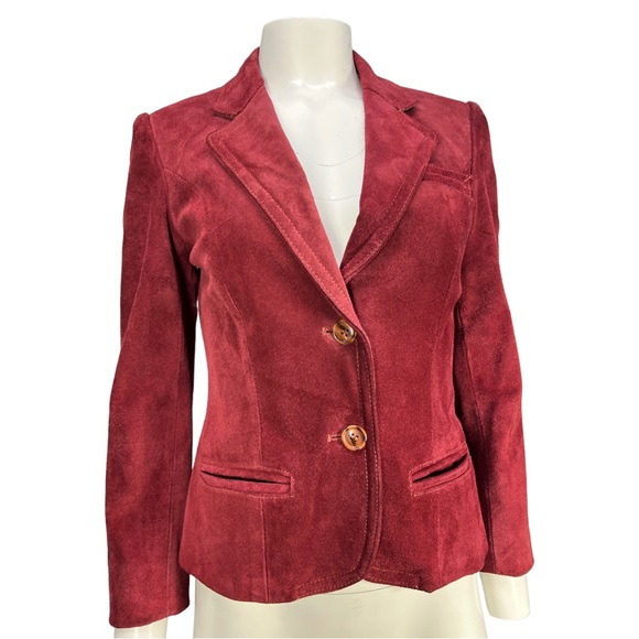 VTG 70's Burgundy/Maroon Suede WINLIT By Listeff Fashions Inc. Jacket VTG Sz 6 - Picture 2 of 12